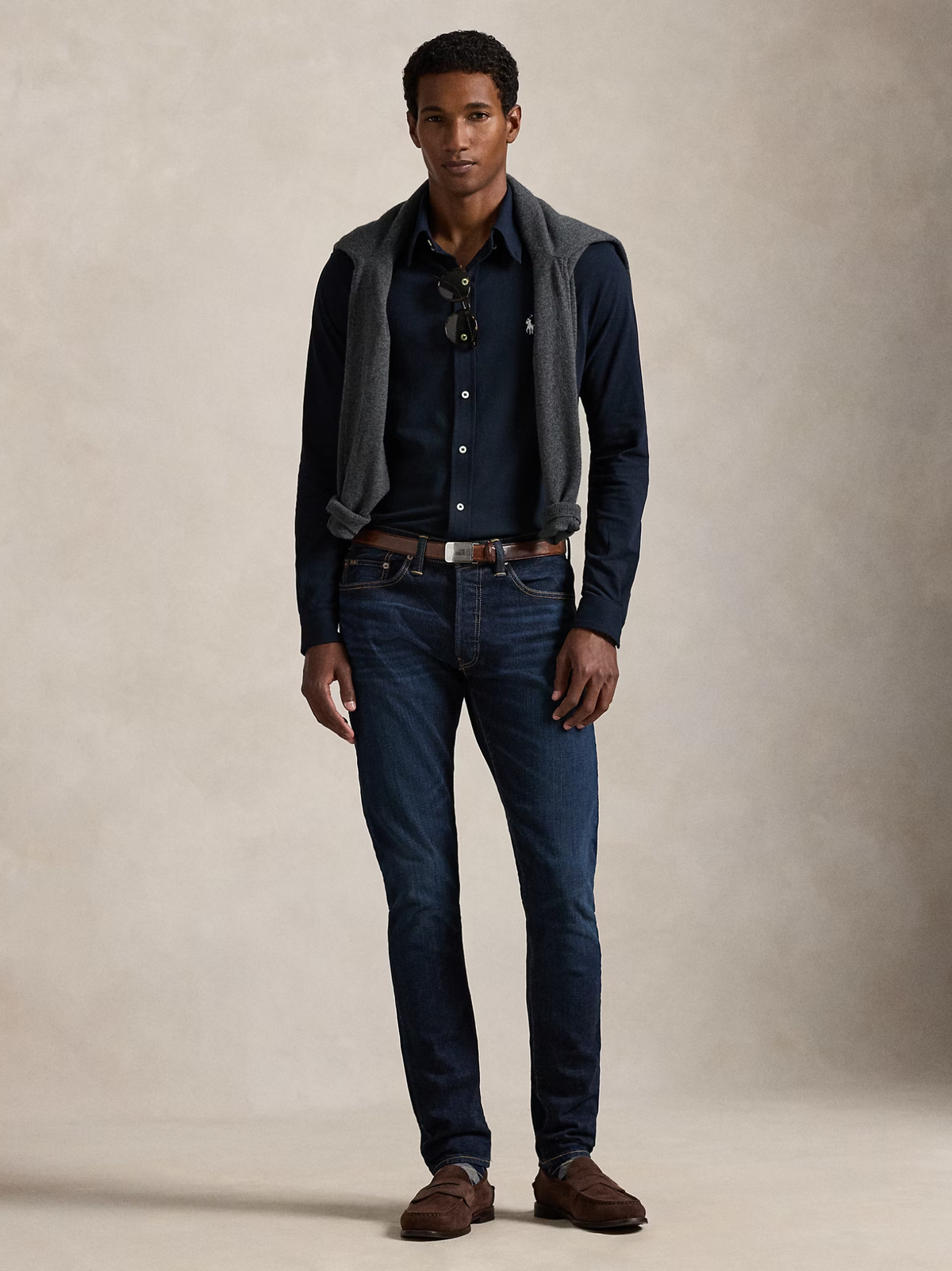 RALPH LAUREN Featherweight Mesh Shirt Aviator Navy