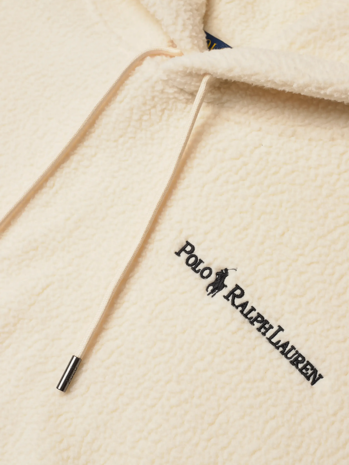 RALPH LAUREN Polo Pile Fleece Hoodie Cream